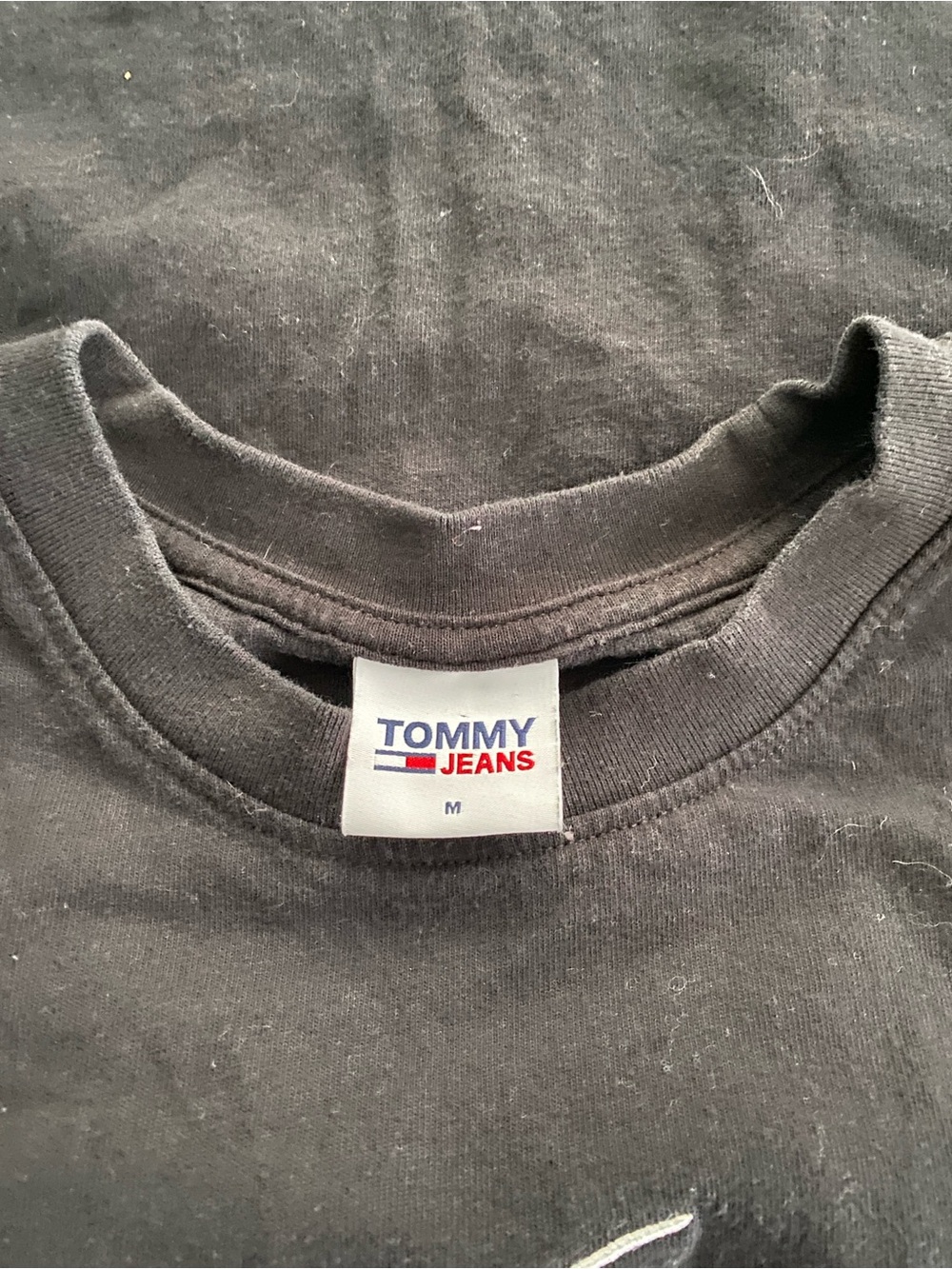 Tommy Jeans Black Crewneck T-Shirt with Small Logo
